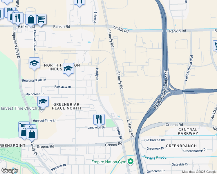 map of restaurants, bars, coffee shops, grocery stores, and more near 17906 Kinsale Valley Lane in Houston