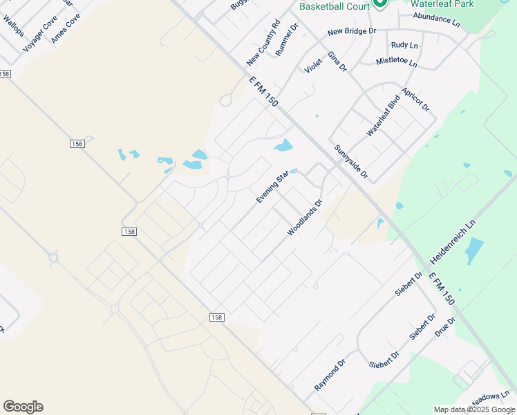 map of restaurants, bars, coffee shops, grocery stores, and more near 407 Evening Star in Kyle