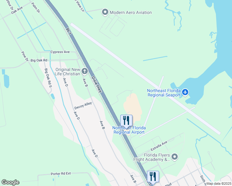 map of restaurants, bars, coffee shops, grocery stores, and more near 5000 U.S. 1 in Saint Augustine