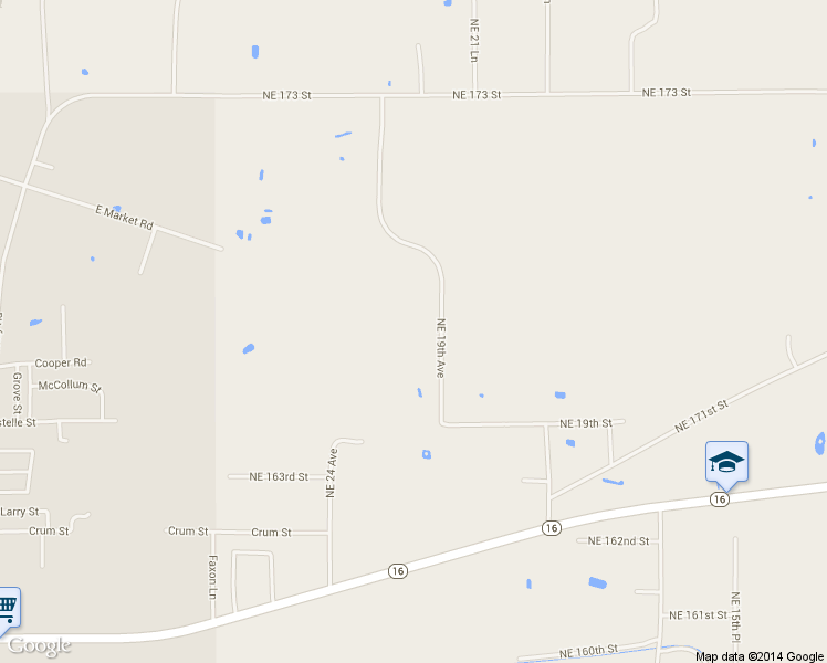 map of restaurants, bars, coffee shops, grocery stores, and more near 16960 Northeast 19th Avenue in Starke