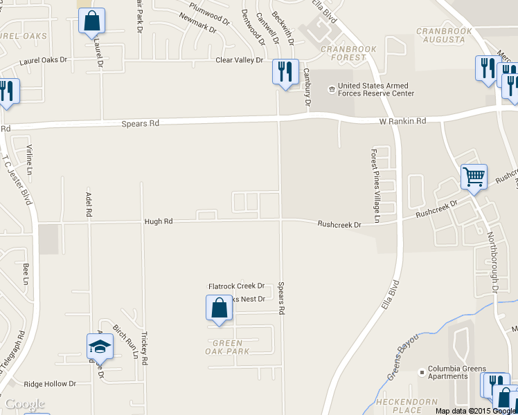 map of restaurants, bars, coffee shops, grocery stores, and more near 12038 Jillian Crossing Drive in Houston