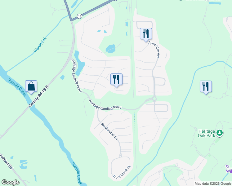 map of restaurants, bars, coffee shops, grocery stores, and more near 1213 Splendid Ravine Street in St. Augustine