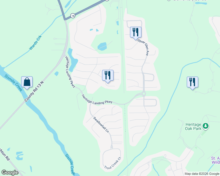 map of restaurants, bars, coffee shops, grocery stores, and more near 1248 Splendid Ravine Street in St. Augustine