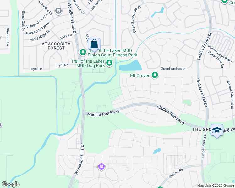 map of restaurants, bars, coffee shops, grocery stores, and more near Rankin Road in Humble