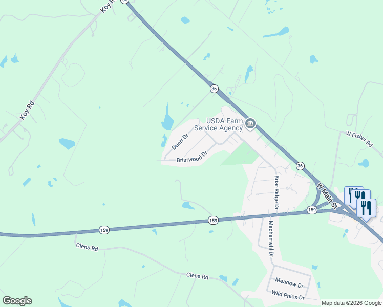 map of restaurants, bars, coffee shops, grocery stores, and more near 213 Lisa Lane in Bellville