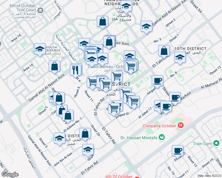 map of restaurants, bars, coffee shops, grocery stores, and more near in 6th of October City (2)