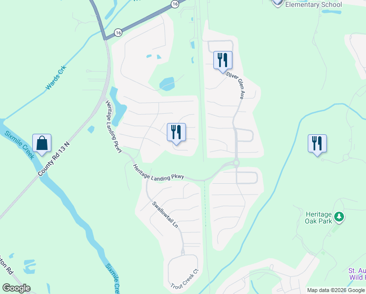 map of restaurants, bars, coffee shops, grocery stores, and more near 1248 Splendid Ravine Street in St. Augustine