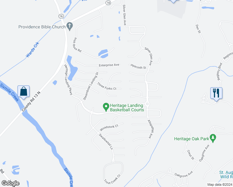 map of restaurants, bars, coffee shops, grocery stores, and more near 1252 Splendid Ravine Street in St. Augustine