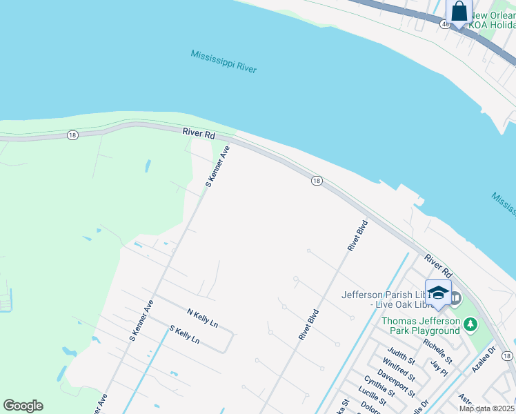 map of restaurants, bars, coffee shops, grocery stores, and more near 6305 Gladys Street in Metairie