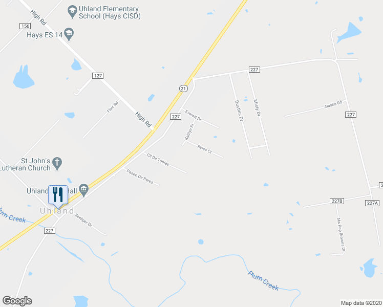 map of restaurants, bars, coffee shops, grocery stores, and more near 126 Rylea Court in Kyle