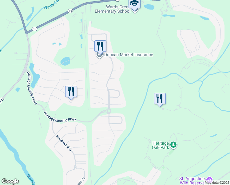 map of restaurants, bars, coffee shops, grocery stores, and more near 772 Flowers Street in St. Augustine
