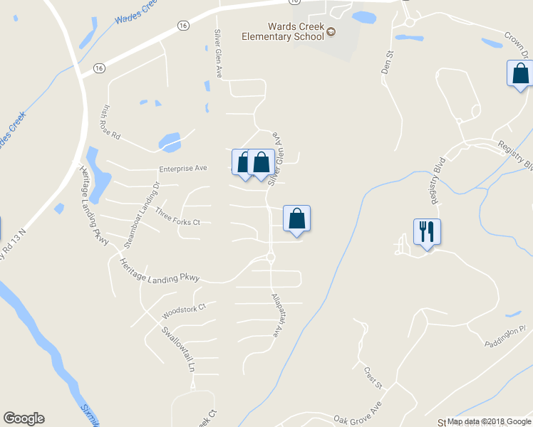 map of restaurants, bars, coffee shops, grocery stores, and more near 801 Crystal Spring Way in Saint Augustine