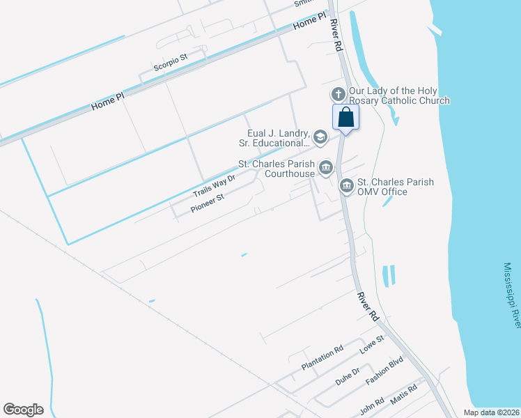 map of restaurants, bars, coffee shops, grocery stores, and more near 428 Courthouse Lane in Hahnville