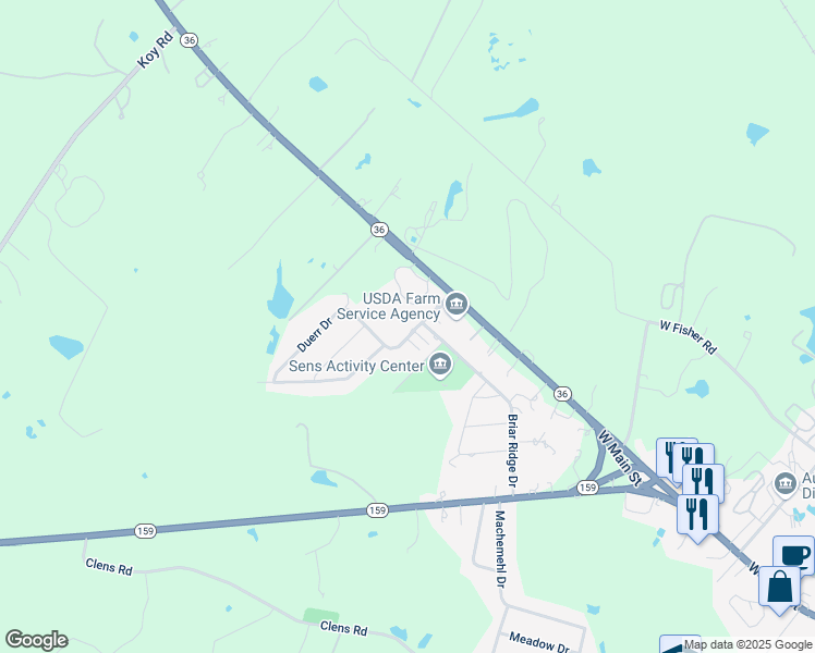 map of restaurants, bars, coffee shops, grocery stores, and more near 110 Briarwood Lane in Bellville