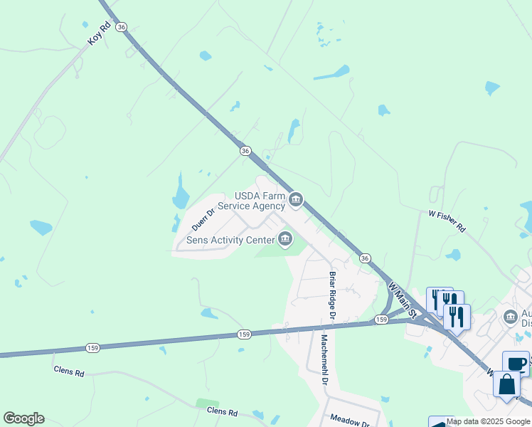 map of restaurants, bars, coffee shops, grocery stores, and more near 110 Briarwood Lane in Bellville