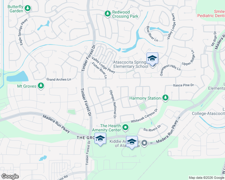 map of restaurants, bars, coffee shops, grocery stores, and more near 16874 Olympic National Drive in Atascocita