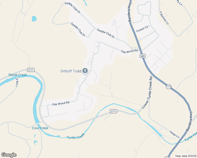 map of restaurants, bars, coffee shops, grocery stores, and more near 111 Woodland Road East in Kerrville