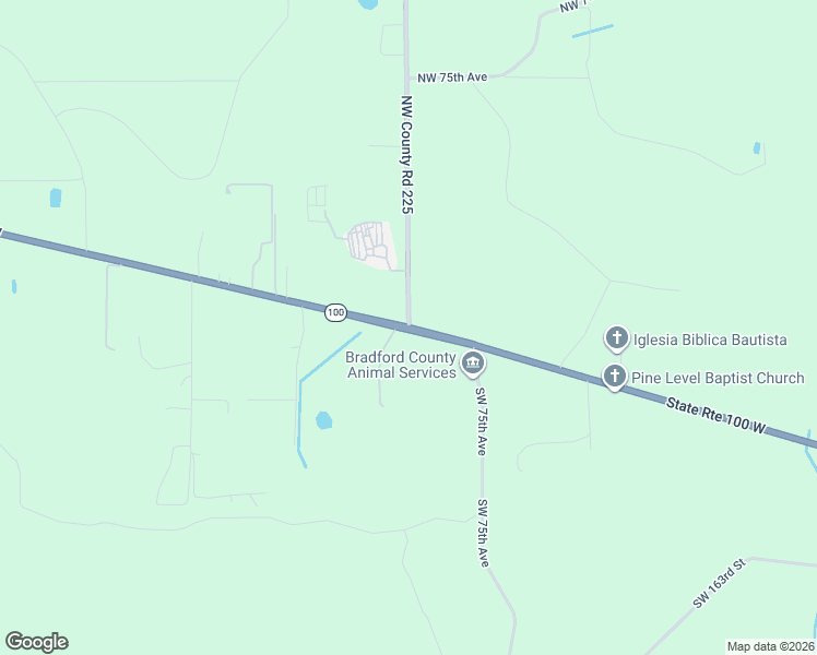 map of restaurants, bars, coffee shops, grocery stores, and more near State Highway 100 in Starke