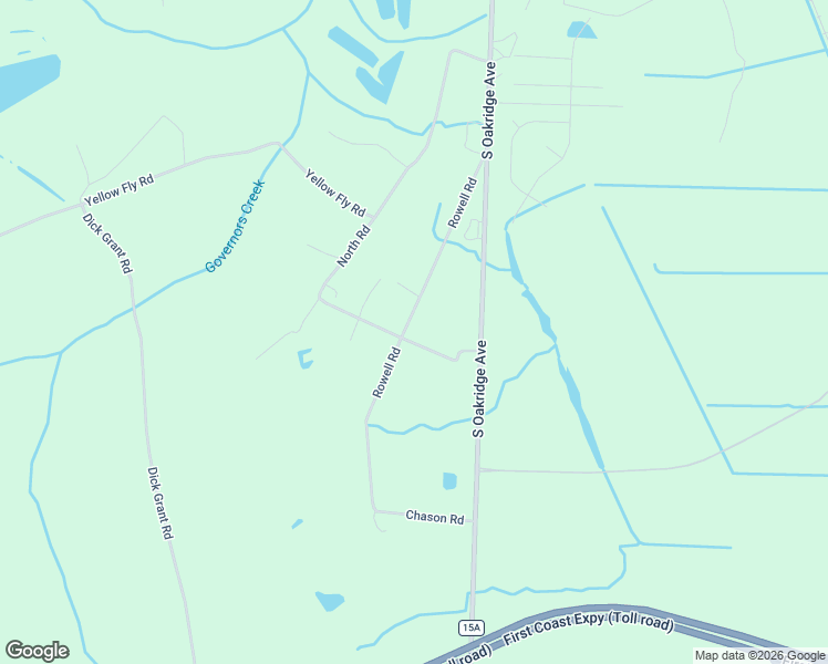 map of restaurants, bars, coffee shops, grocery stores, and more near 4325 Rowell Road in Green Cove Springs