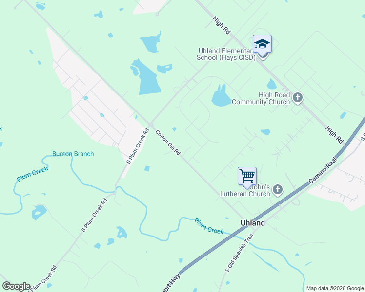 map of restaurants, bars, coffee shops, grocery stores, and more near 78 Cotton Gin Road in Uhland