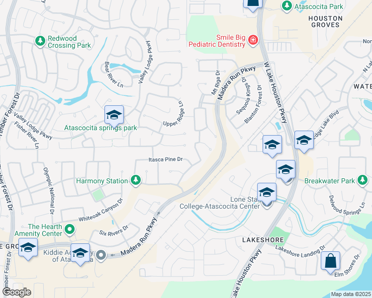 map of restaurants, bars, coffee shops, grocery stores, and more near 13362 Canton Cliff Court in Humble
