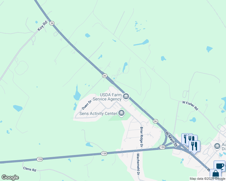 map of restaurants, bars, coffee shops, grocery stores, and more near 1517 West Main Street in Bellville