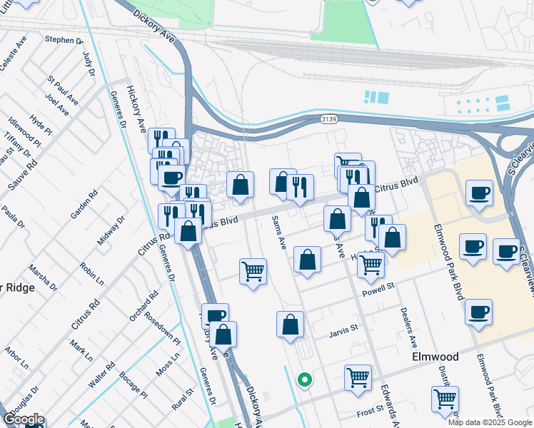 map of restaurants, bars, coffee shops, grocery stores, and more near in New Orleans