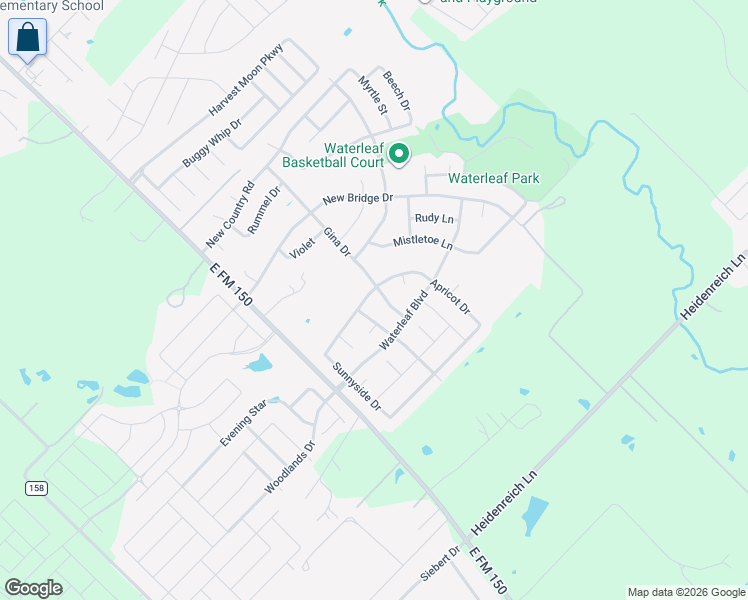 map of restaurants, bars, coffee shops, grocery stores, and more near 560 Gina Drive in Kyle