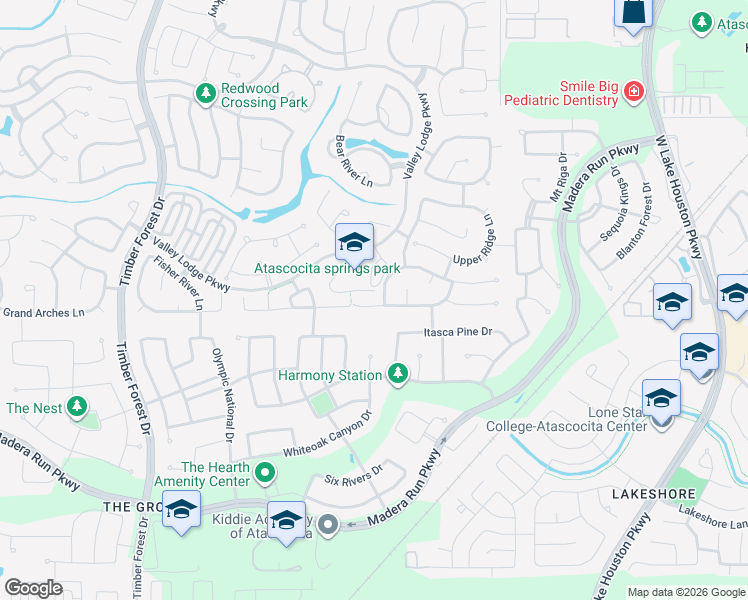 map of restaurants, bars, coffee shops, grocery stores, and more near 13006 Clover Creek Point Lane in Humble