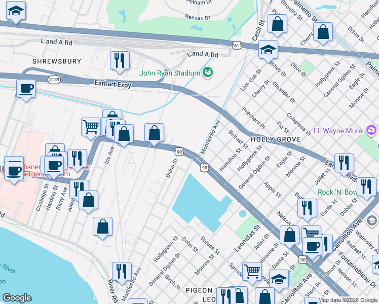 map of restaurants, bars, coffee shops, grocery stores, and more near 111 Jefferson Heights Avenue in Jefferson