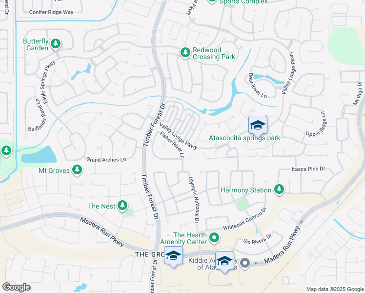 map of restaurants, bars, coffee shops, grocery stores, and more near 12615 Fisher River Lane in Humble