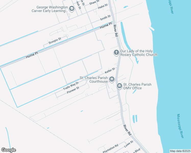 map of restaurants, bars, coffee shops, grocery stores, and more near 186 Keller Street in Hahnville