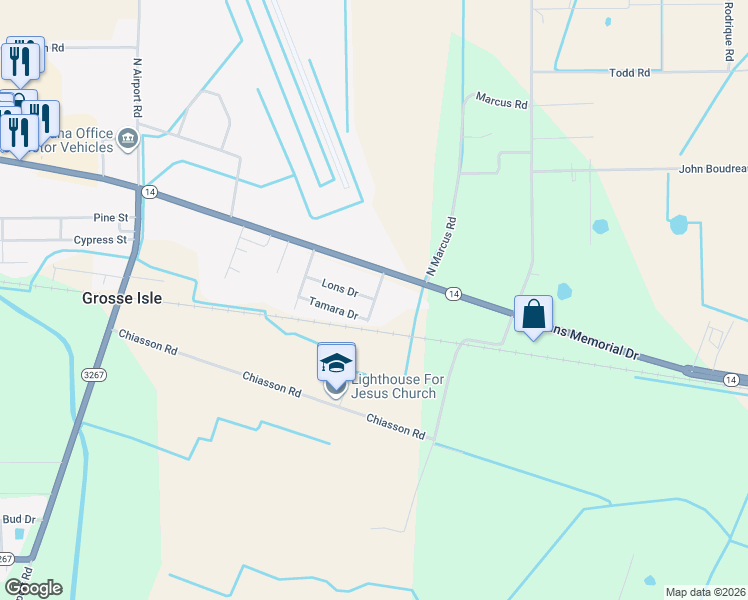 map of restaurants, bars, coffee shops, grocery stores, and more near 3701 Lons Drive in Abbeville