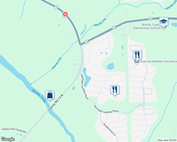 map of restaurants, bars, coffee shops, grocery stores, and more near 1972 River Lagoon Trace in St. Augustine