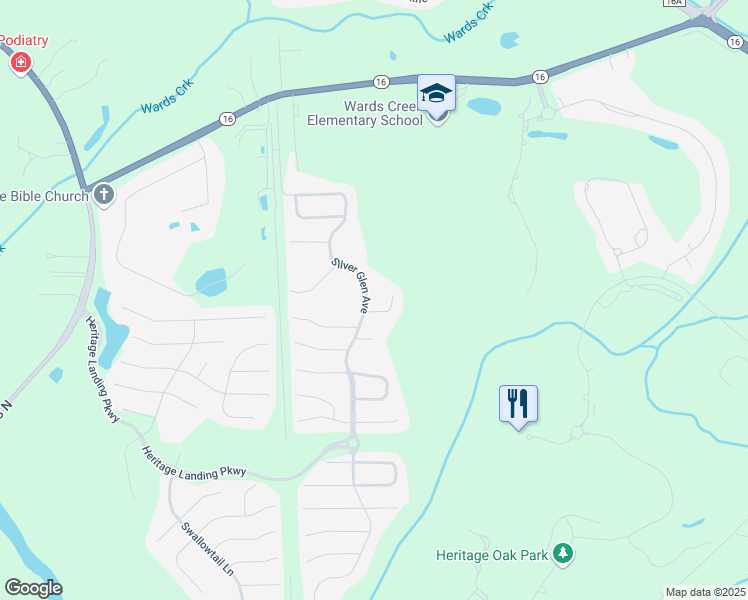 map of restaurants, bars, coffee shops, grocery stores, and more near 68 Silver Glen Avenue in Saint Augustine