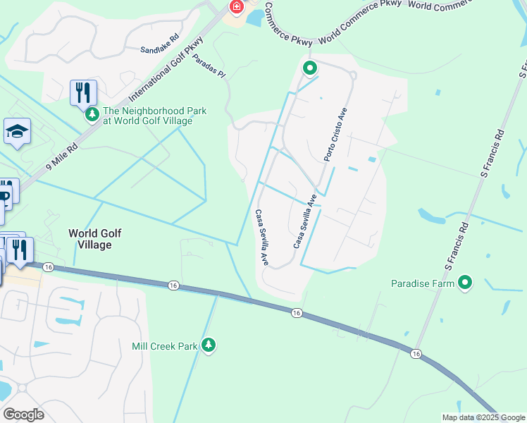 map of restaurants, bars, coffee shops, grocery stores, and more near 499 Casa Sevilla Avenue in St. Augustine