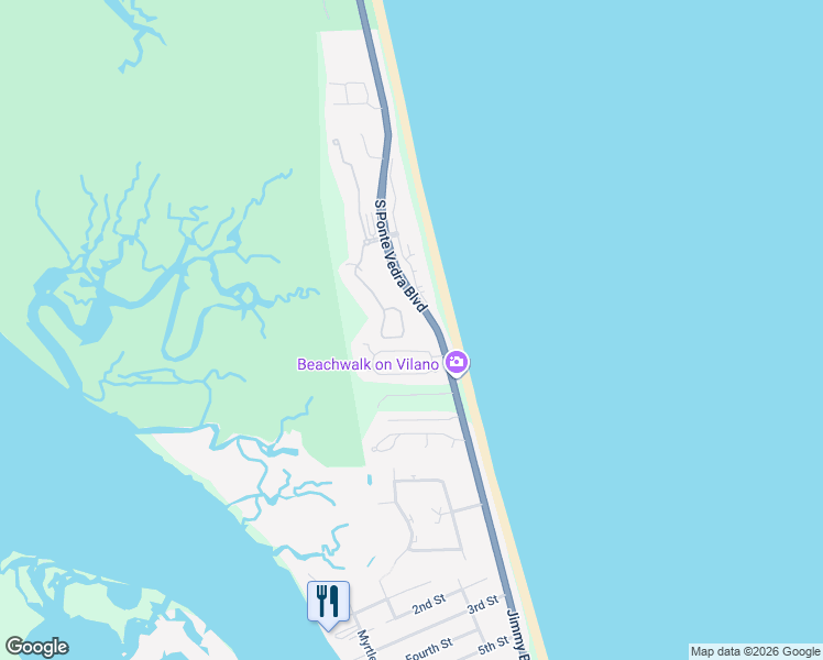 map of restaurants, bars, coffee shops, grocery stores, and more near 325 South Ocean Grande Drive in Ponte Vedra Beach