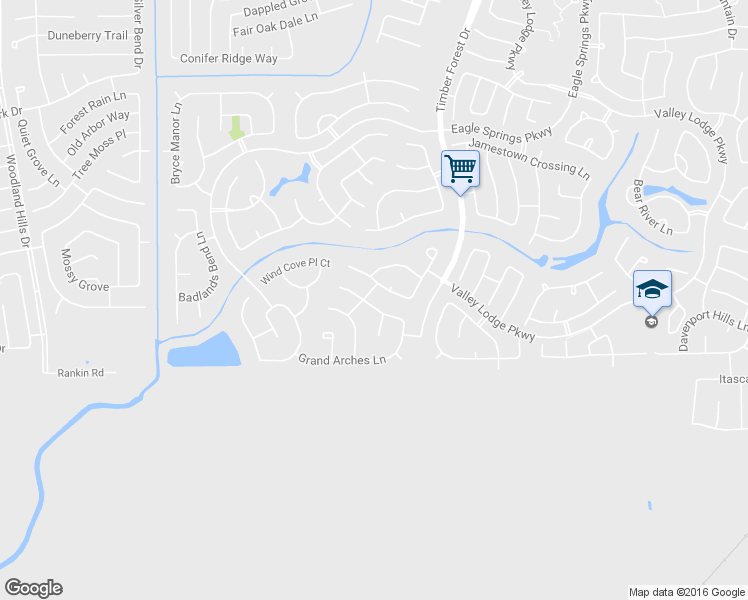 map of restaurants, bars, coffee shops, grocery stores, and more near 12307 Arkansas Post Lane in Humble