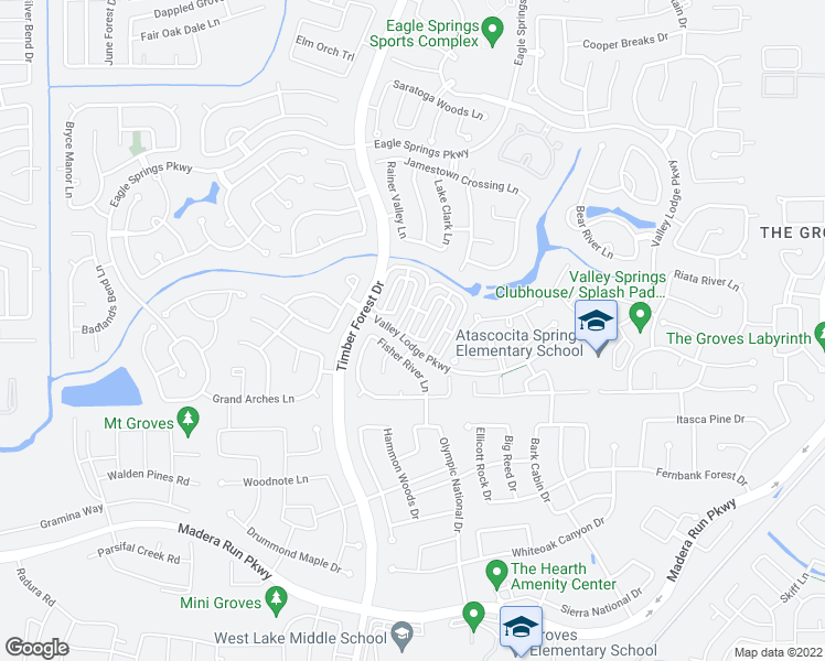 map of restaurants, bars, coffee shops, grocery stores, and more near 12511 Fisher River Lane in Humble