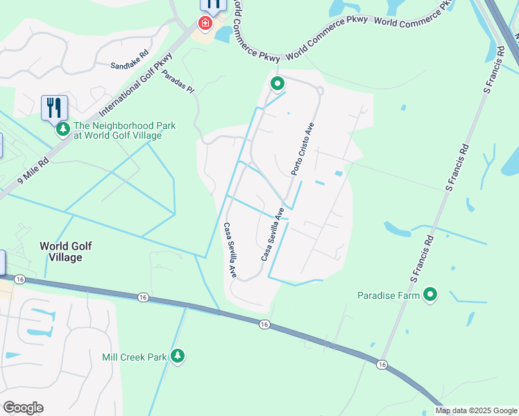map of restaurants, bars, coffee shops, grocery stores, and more near 1081 Santa Cruz Street in St. Augustine