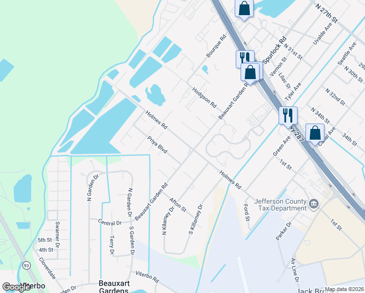 map of restaurants, bars, coffee shops, grocery stores, and more near 7988 Smith Road in Nederland