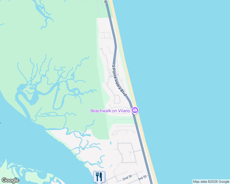 map of restaurants, bars, coffee shops, grocery stores, and more near 310 South Ocean Grande Drive in Ponte Vedra Beach