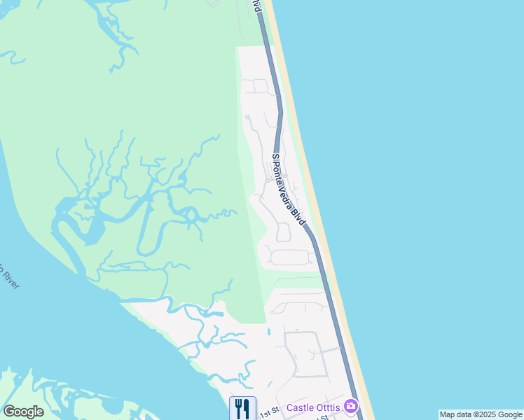 map of restaurants, bars, coffee shops, grocery stores, and more near 215 South Ocean Grande Drive in Ponte Vedra Beach