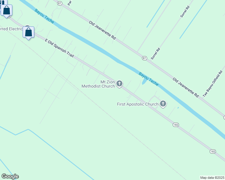 map of restaurants, bars, coffee shops, grocery stores, and more near 5604 East Old Spanish Trail in Jeanerette
