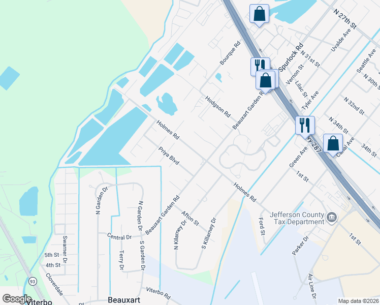 map of restaurants, bars, coffee shops, grocery stores, and more near 7988 Smith Road in Nederland