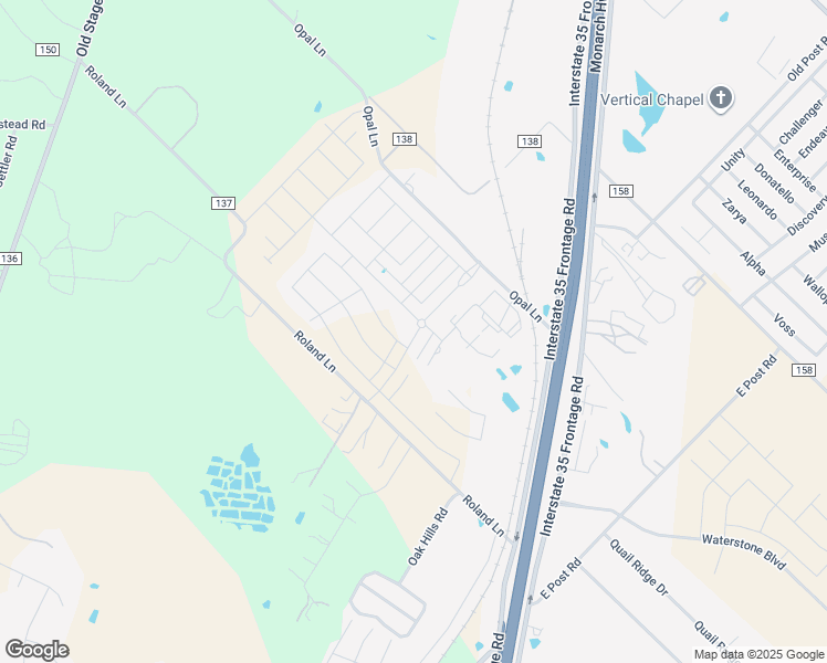 map of restaurants, bars, coffee shops, grocery stores, and more near 600 Roland Lane in Kyle