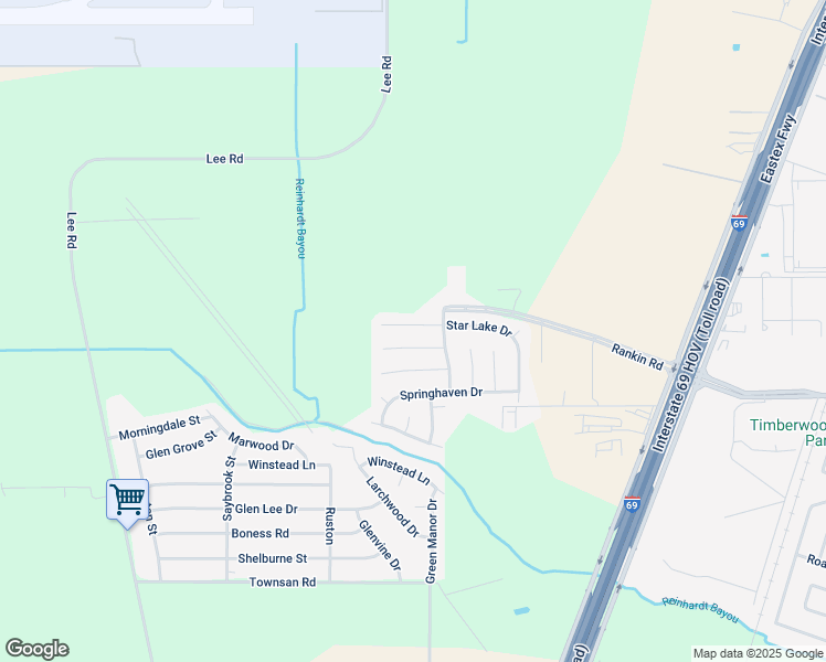 map of restaurants, bars, coffee shops, grocery stores, and more near 6206 Star Lake Drive in Humble