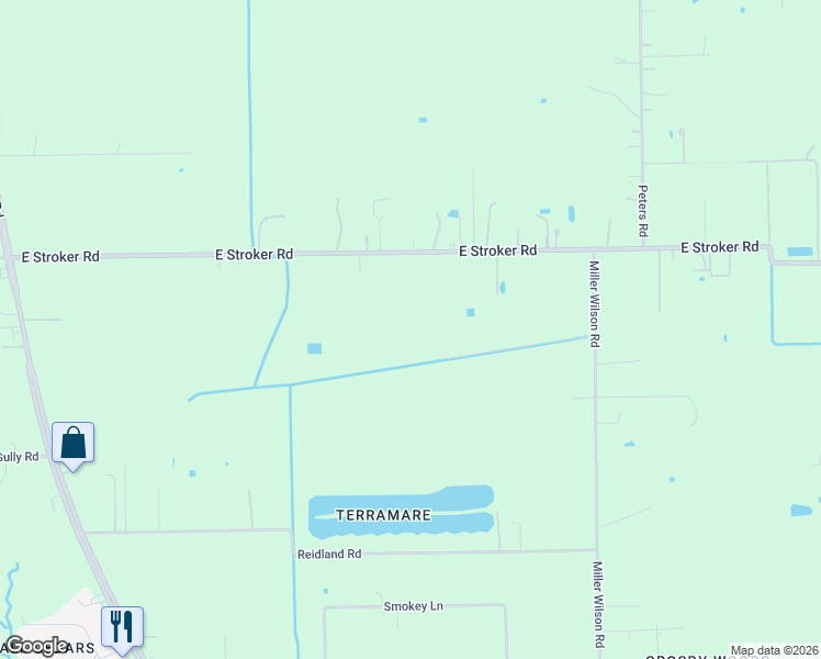 map of restaurants, bars, coffee shops, grocery stores, and more near 908 East Stroker Road in Crosby