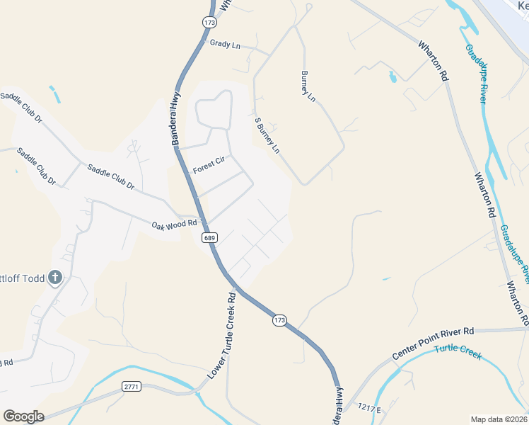 map of restaurants, bars, coffee shops, grocery stores, and more near 107 Birdo Boulevard in Kerrville