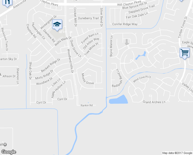 map of restaurants, bars, coffee shops, grocery stores, and more near 16318 Ancient Forest Drive in Humble